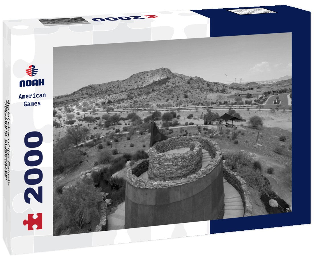 Noah Jigsaw Puzzle Aerial view of the Estrella Star Tower in Goodyear, Arizona in black white 2000 pieces