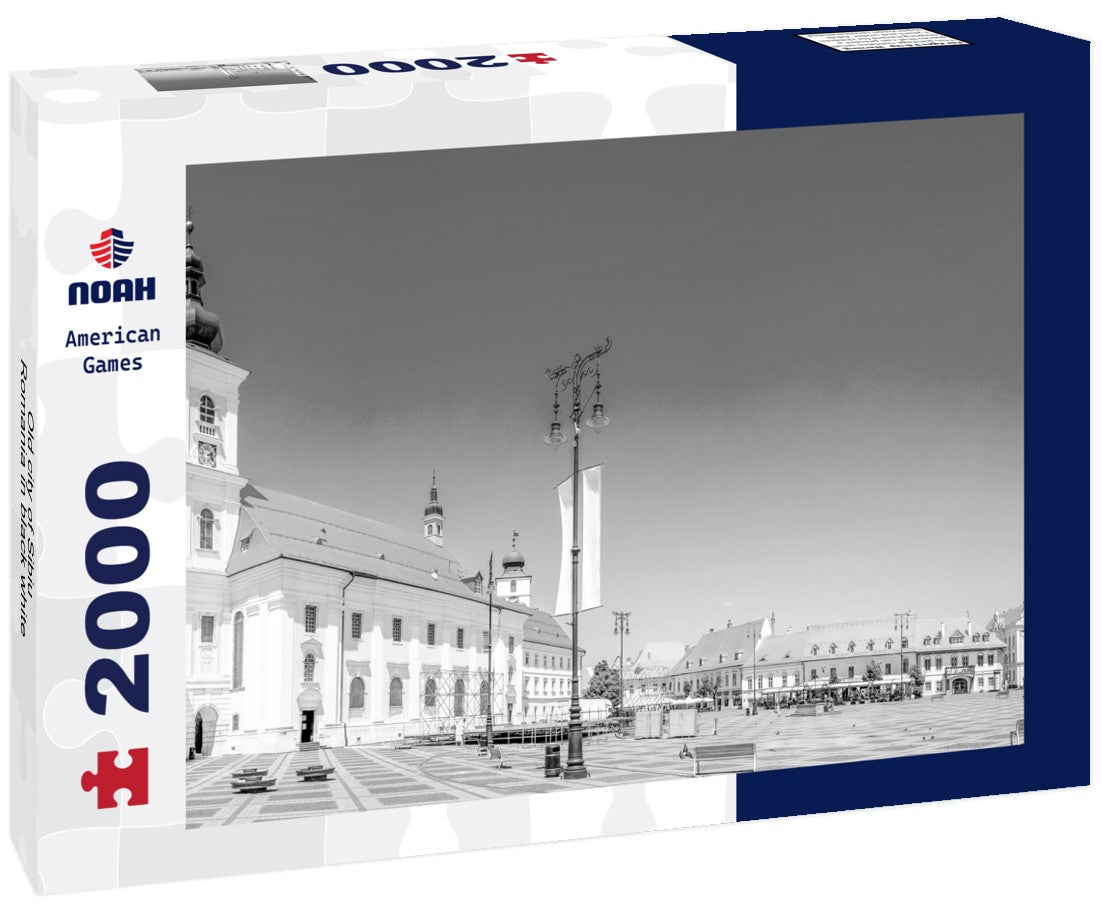 Noah Jigsaw Puzzle Old city of Sibiu, Romania in black white 2000 pieces