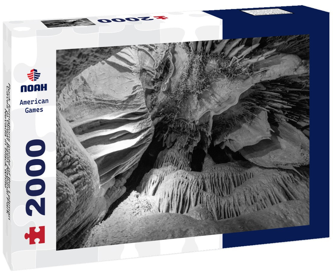 Noah Jigsaw Puzzle Rock formations inside of the Lehman Caves in Great Basin National Park, Nevada in black white 2000 pieces