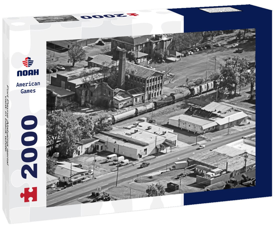Noah Jigsaw Puzzle Fort Payne Alabama aerial view in black white 2000 pieces