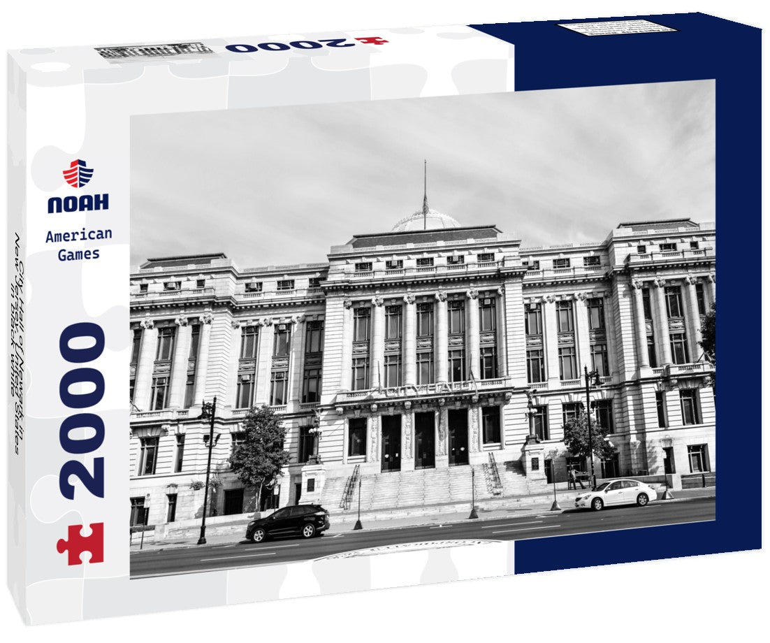 Noah Jigsaw Puzzle City Hall of Newark in New Jersey, United States in black white 2000 pieces
