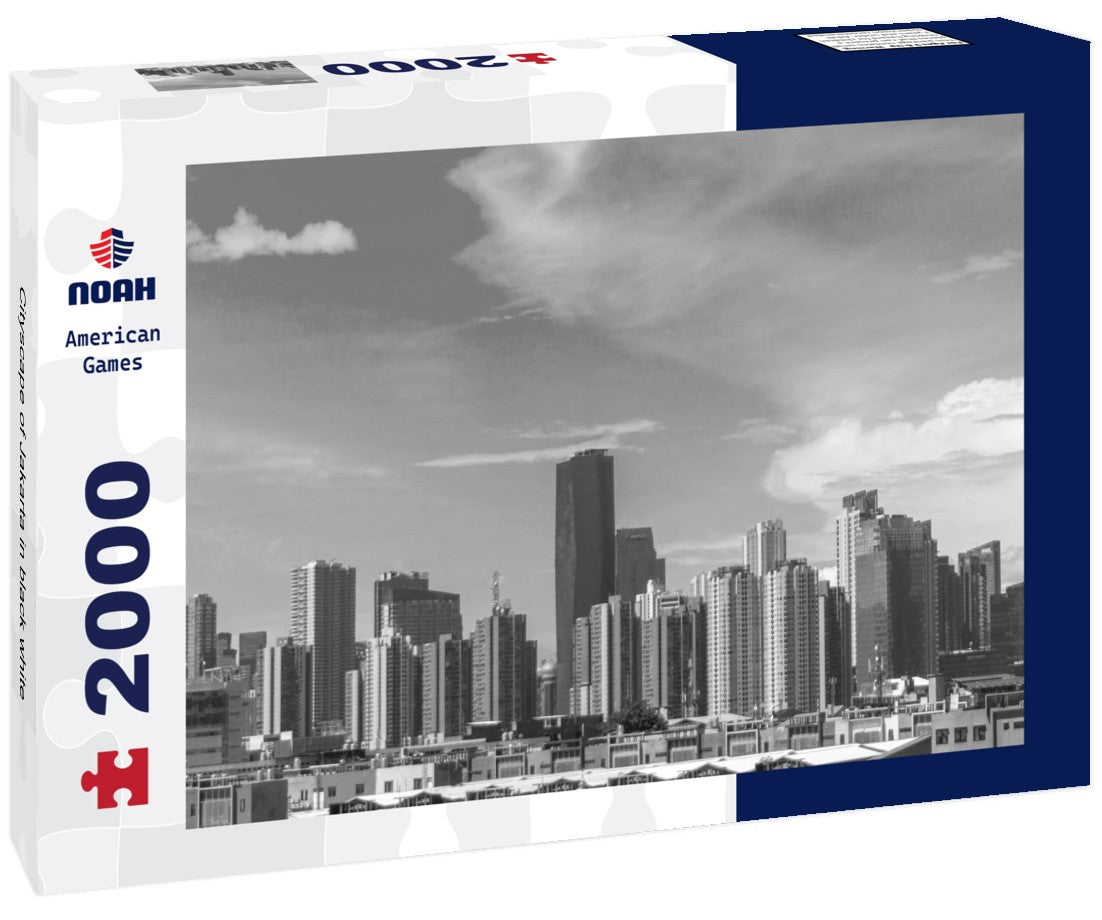 Noah Jigsaw Puzzle Cityscape of Jakarta in black white 2000 pieces