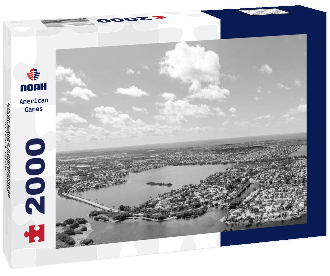 Noah Jigsaw Puzzle Silver Lakes neighborhods Pembroke Pines Florida in black white 2000 pieces