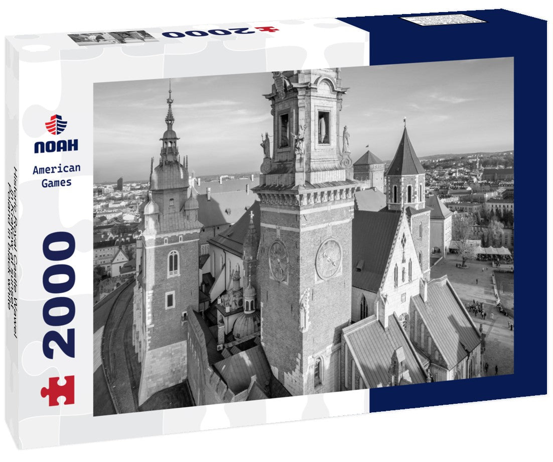 Noah Jigsaw Puzzle Historic Royal Castle Wawel in Krakow at sunset, Poland in black white 2000 pieces