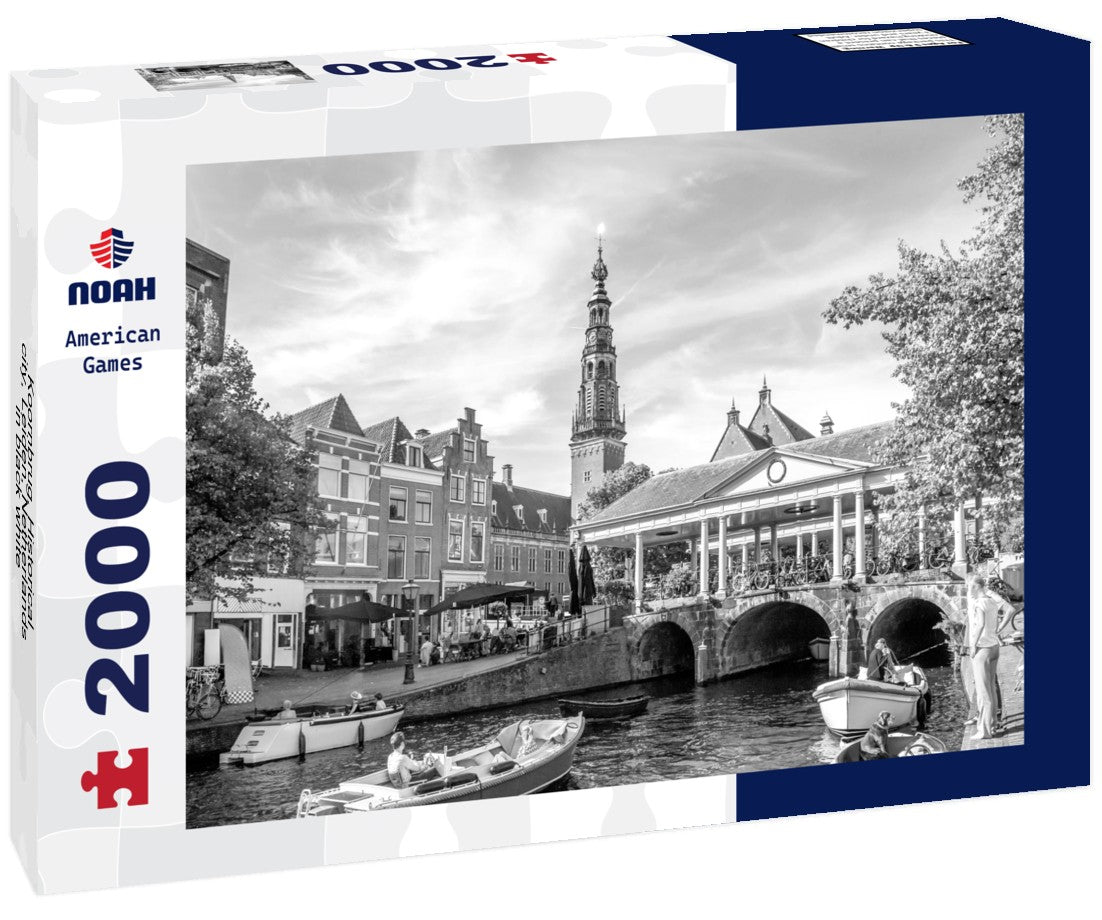 Noah Jigsaw Puzzle Koornbrug, Historical city, Leiden, Netherlands in black white 2000 pieces