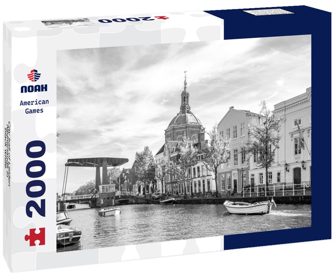 Noah Jigsaw Puzzle City hall of Leiden, Netherlands in black white 2000 pieces