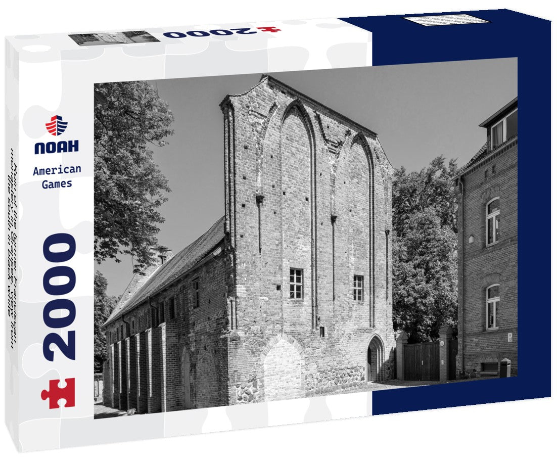 Noah Jigsaw Puzzle Ruin of the former Franciscan monastery in Gransee, view from the south in black white 2000 pieces