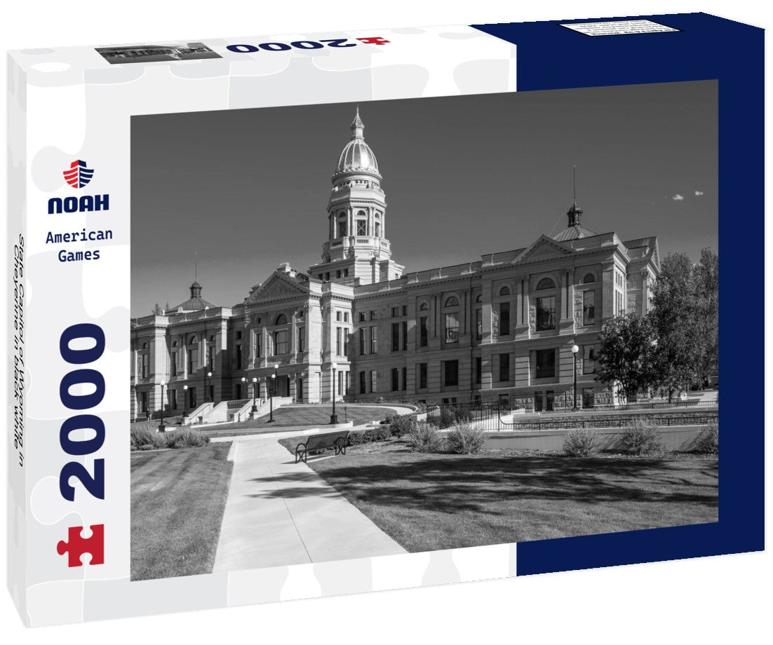 Noah Jigsaw Puzzle State Capitol of Wyoming in Cheyenne in black white 2000 pieces