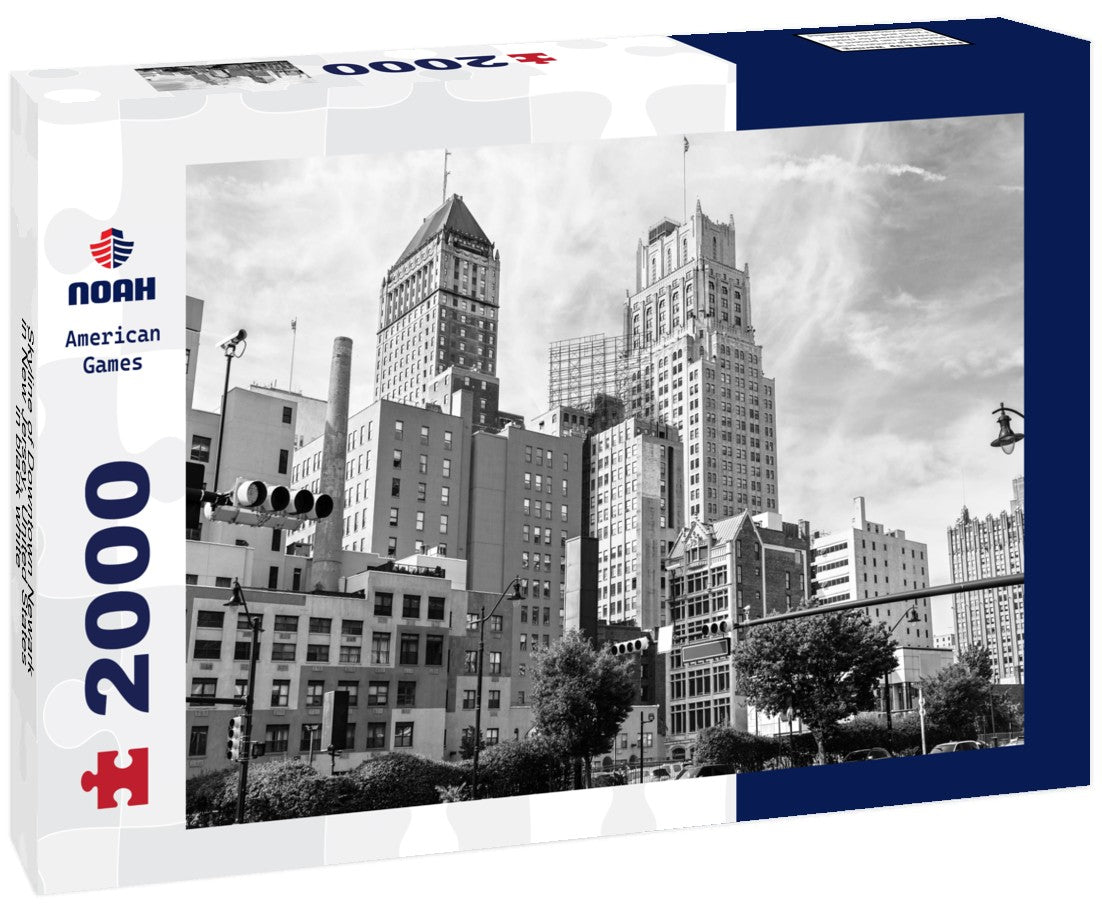Noah Jigsaw Puzzle Skyline of Downtown Newark in New Jersey, United States in black white 2000 pieces