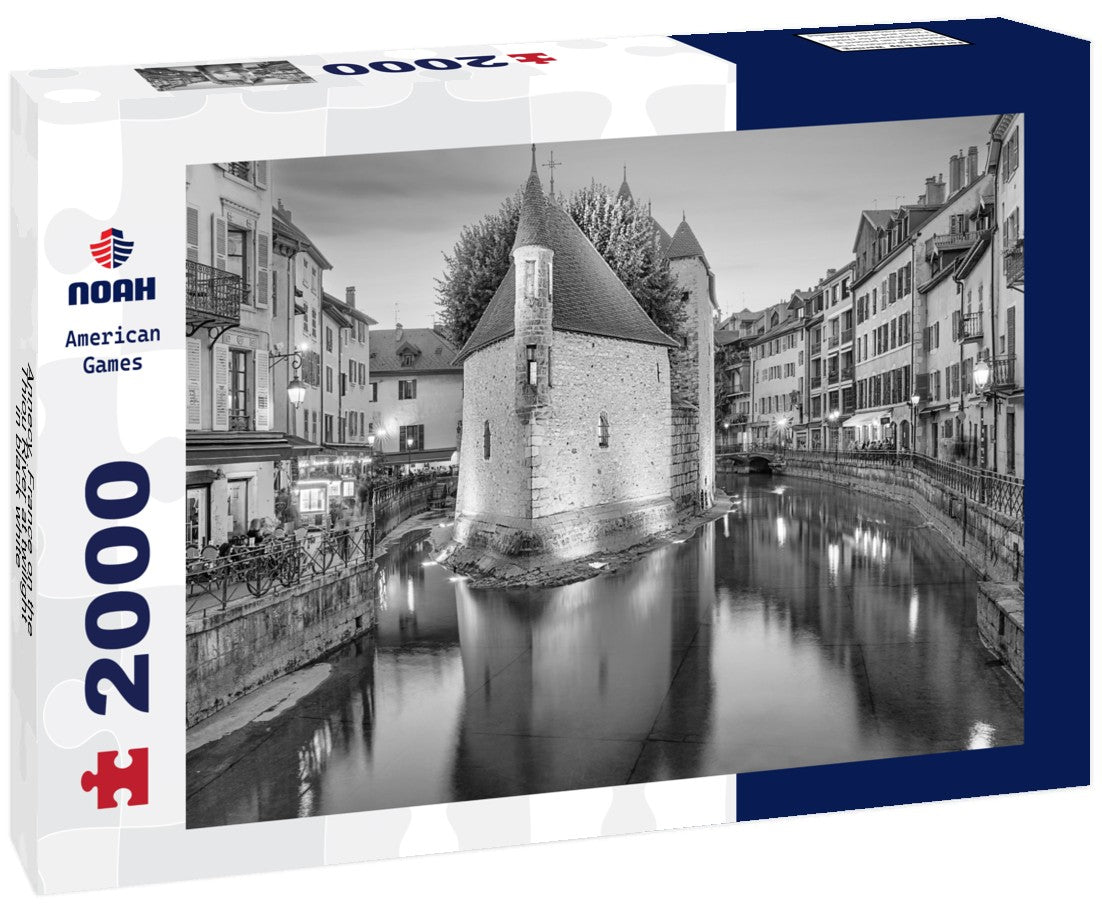Noah Jigsaw Puzzle Annecy, France on the Thiou River at twilight in black white 2000 pieces