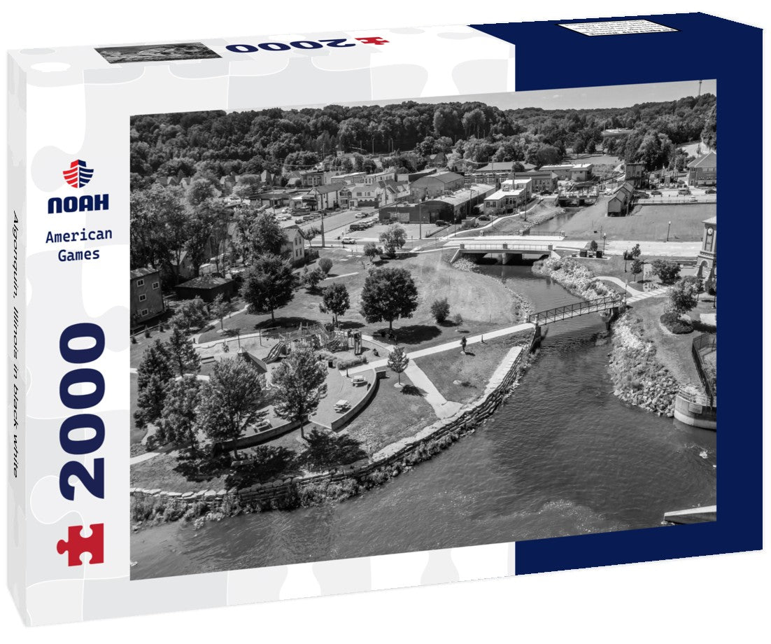 Noah Jigsaw Puzzle Algonquin, Illinois in black white 2000 pieces