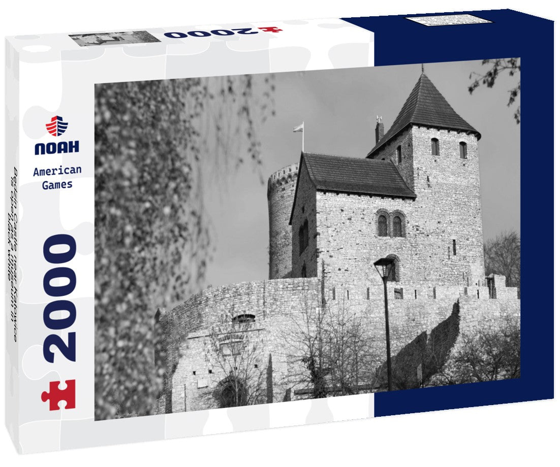 Noah Jigsaw Puzzle Bedzin Castle near Katowice is open as a museum in black white 2000 pieces