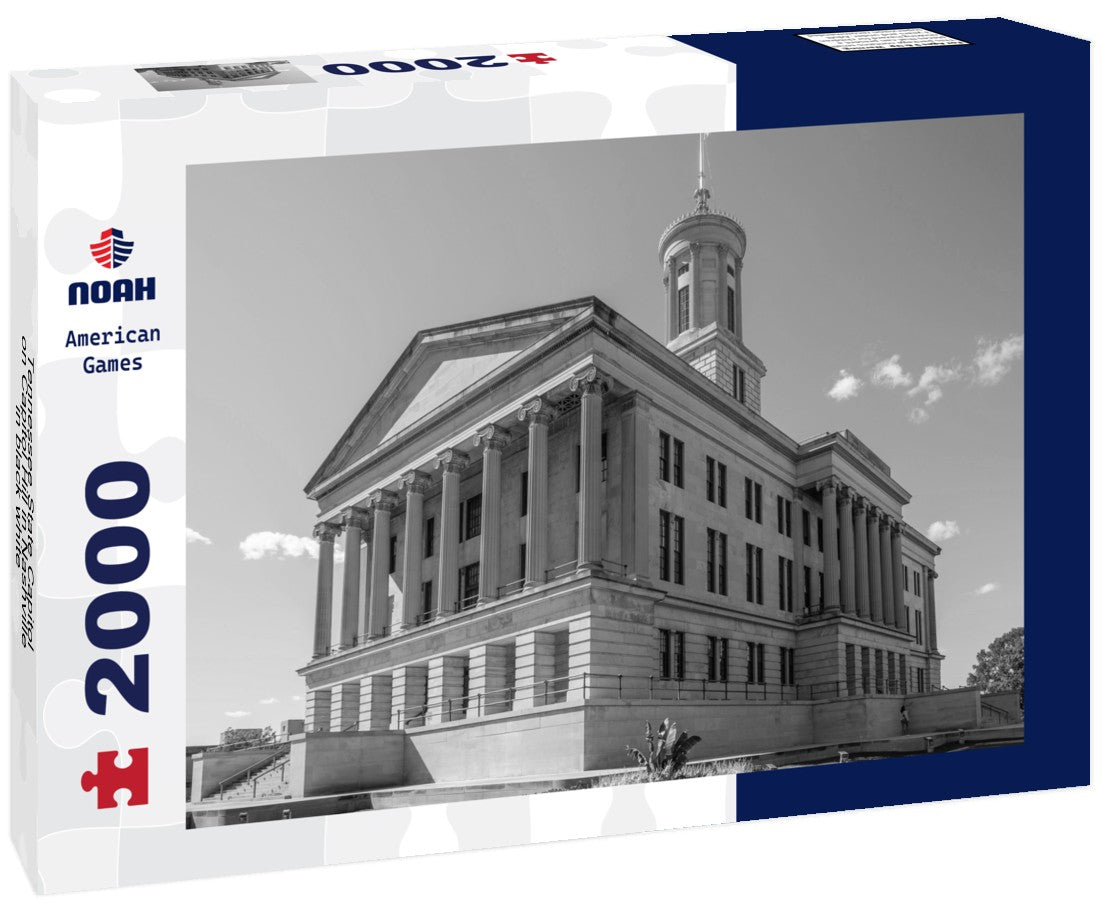Noah Jigsaw Puzzle Tennessee State Capitol on Capitol Hill in Nashville in black white 2000 pieces