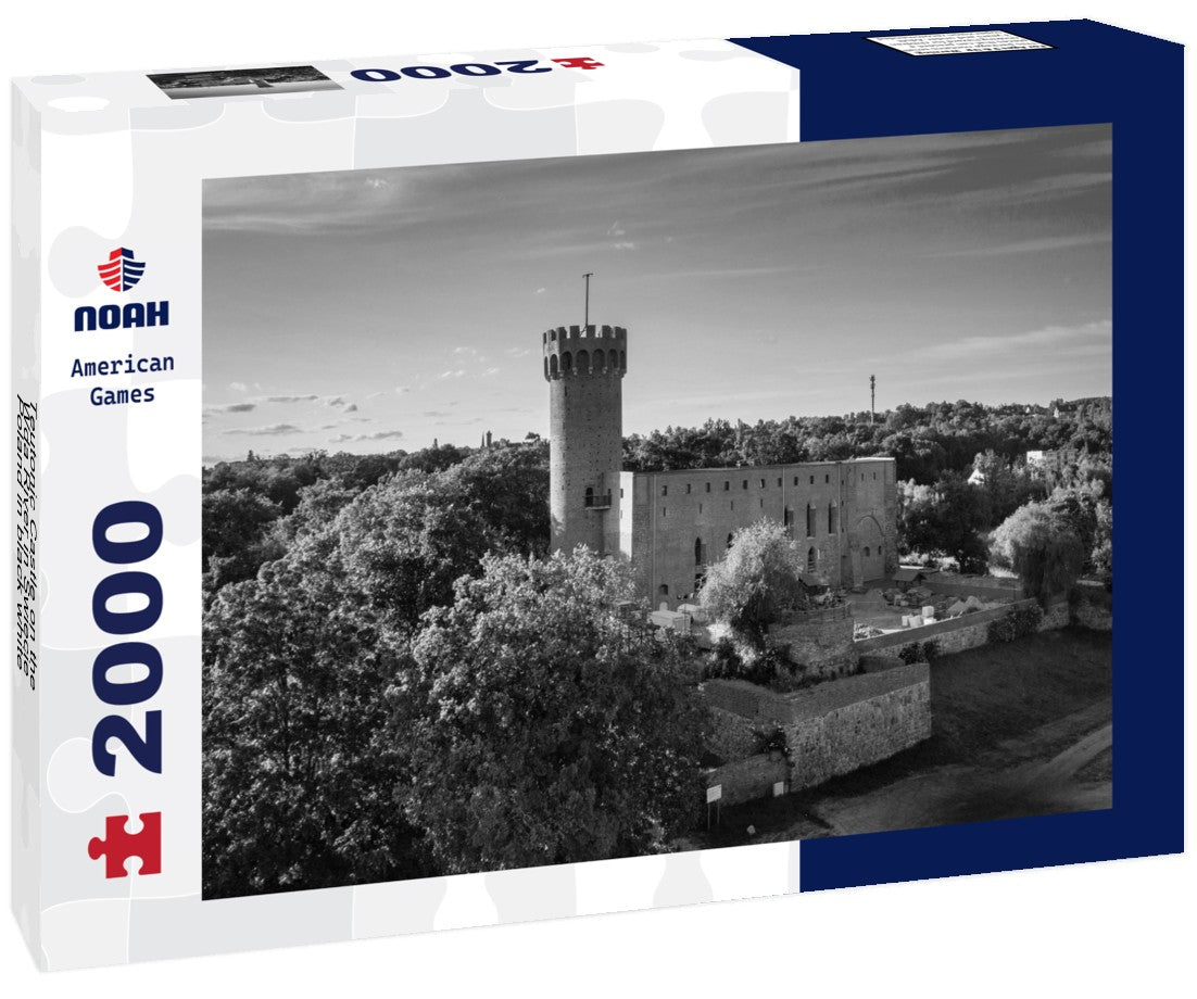 Noah Jigsaw Puzzle Teutonic Castle on the Wda River in Swiecie, Poland in black white 2000 pieces