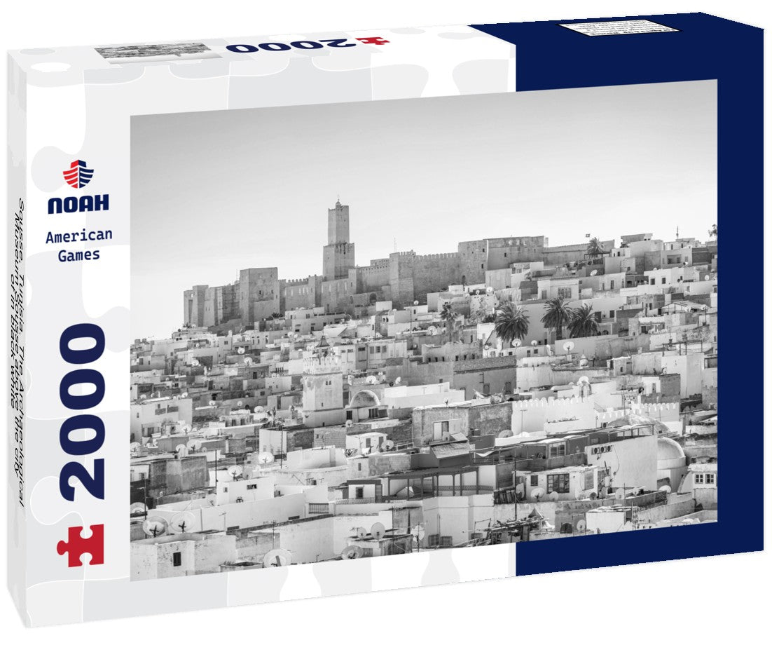 Noah Jigsaw Puzzle Sousse, Tunisia. The Archaeological Museum Sousse above the city of in black white 2000 pieces