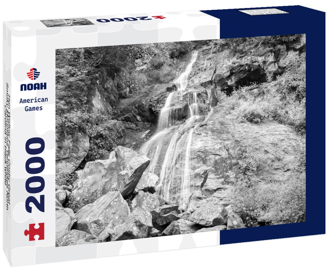 Noah Jigsaw Puzzle Hen Wallow Falls Cosby Great Smoky Mountains Tennessee North Carolina in black white 2000 pieces