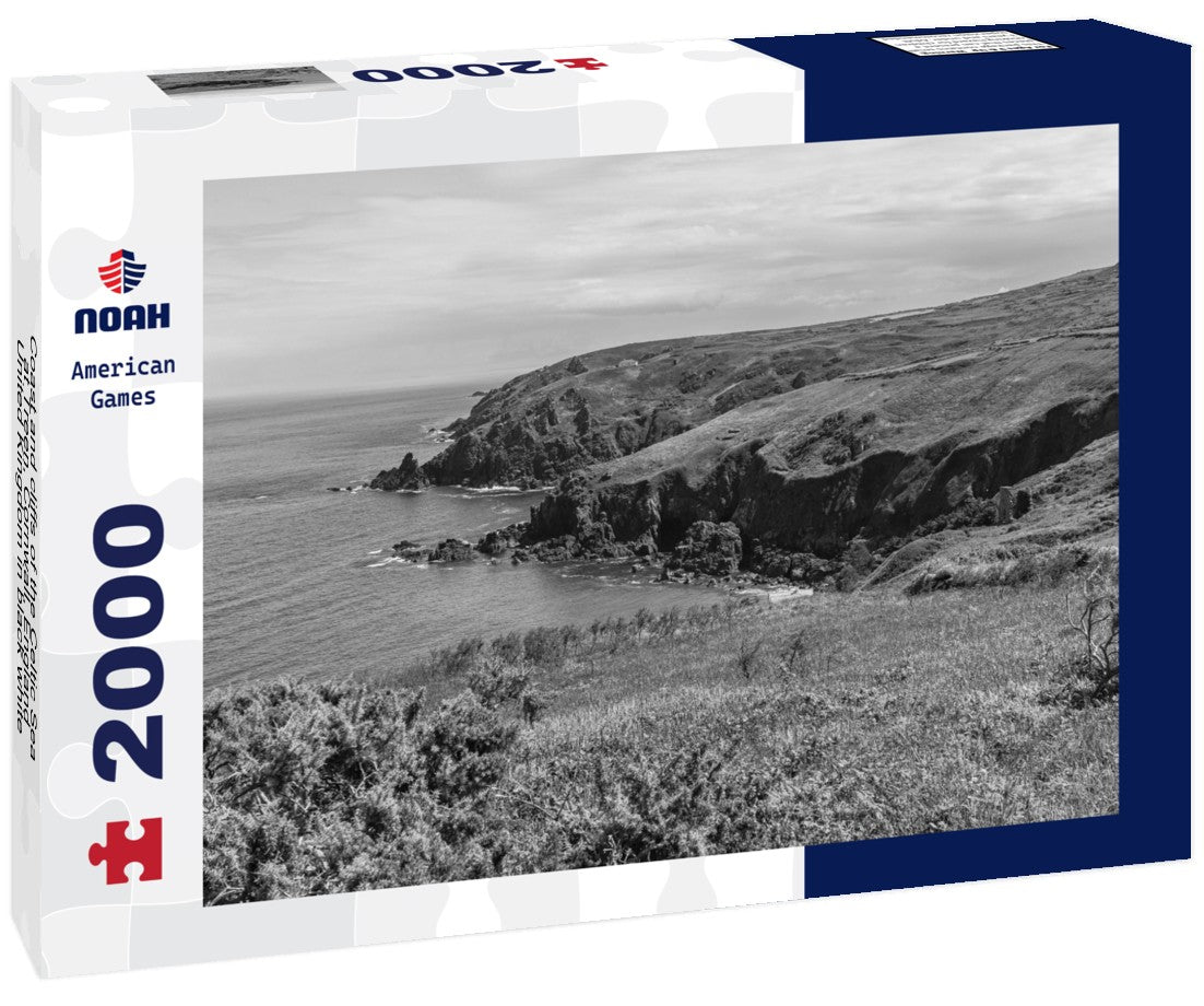 Noah Jigsaw Puzzle Coast and cliffs of the Celtic Sea at Treen, Cornwall, England, United Kingdom in black white 2000 pieces