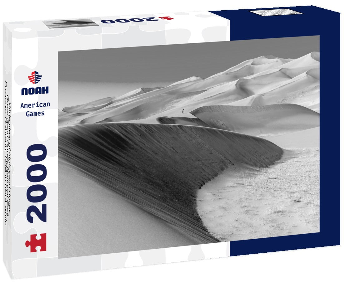 Noah Jigsaw Puzzle Wide view of high sand dunes, Great Sand Dunes National Park, Preserve Colorado, USA in black white 2000 pieces