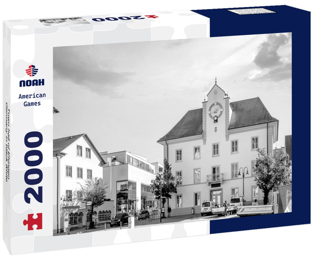 Noah Jigsaw Puzzle Town hall of Ehingen, Germany in black white 2000 pieces
