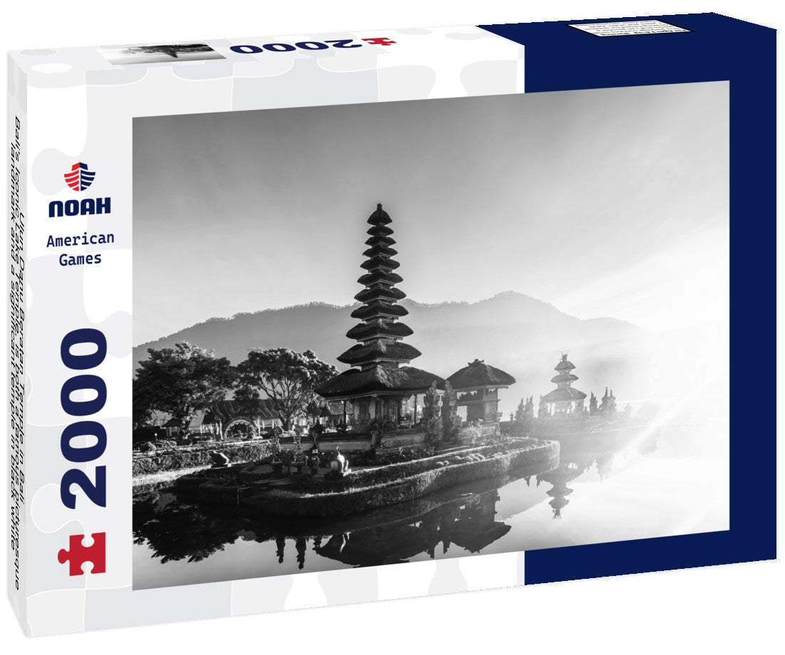 Noah Jigsaw Puzzle Ulun Danu Beratan Temple in Bali - Bali's Iconic Lake Temple, is both a famous picturesque landmark and a significant temple in black white 2000 pieces