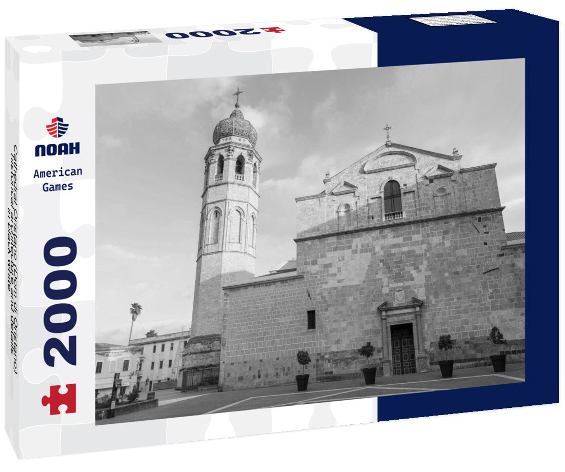 Noah Jigsaw Puzzle Cathedral Oristano (Dom di Oristano), historical architecture and details in black white 2000 pieces