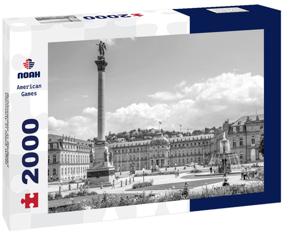 Noah Jigsaw Puzzle Schlossplatz in Stuttgart, Germany in black white 2000 pieces