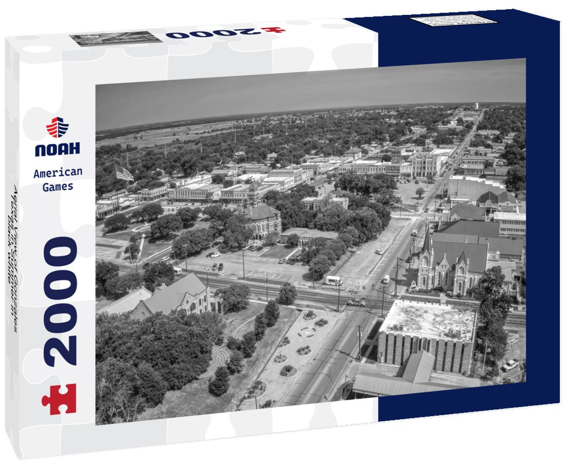 Noah Jigsaw Puzzle Aerial View of Gonzales, Texas in Summer in black white 2000 pieces