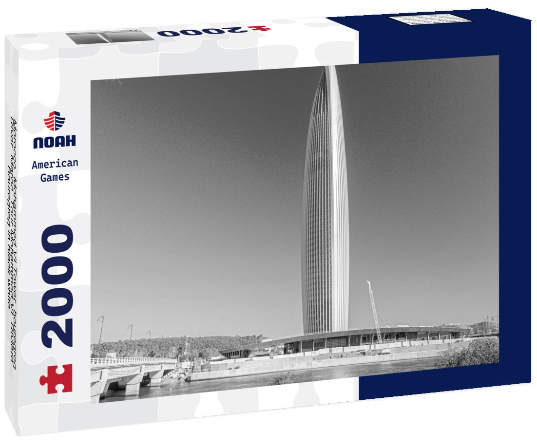 Noah Jigsaw Puzzle Morocco_Mohammed VI Tower_bouregreg River_Maroc_Tour Mohammed VI_Rivière Bouregreg in black white 2000 pieces