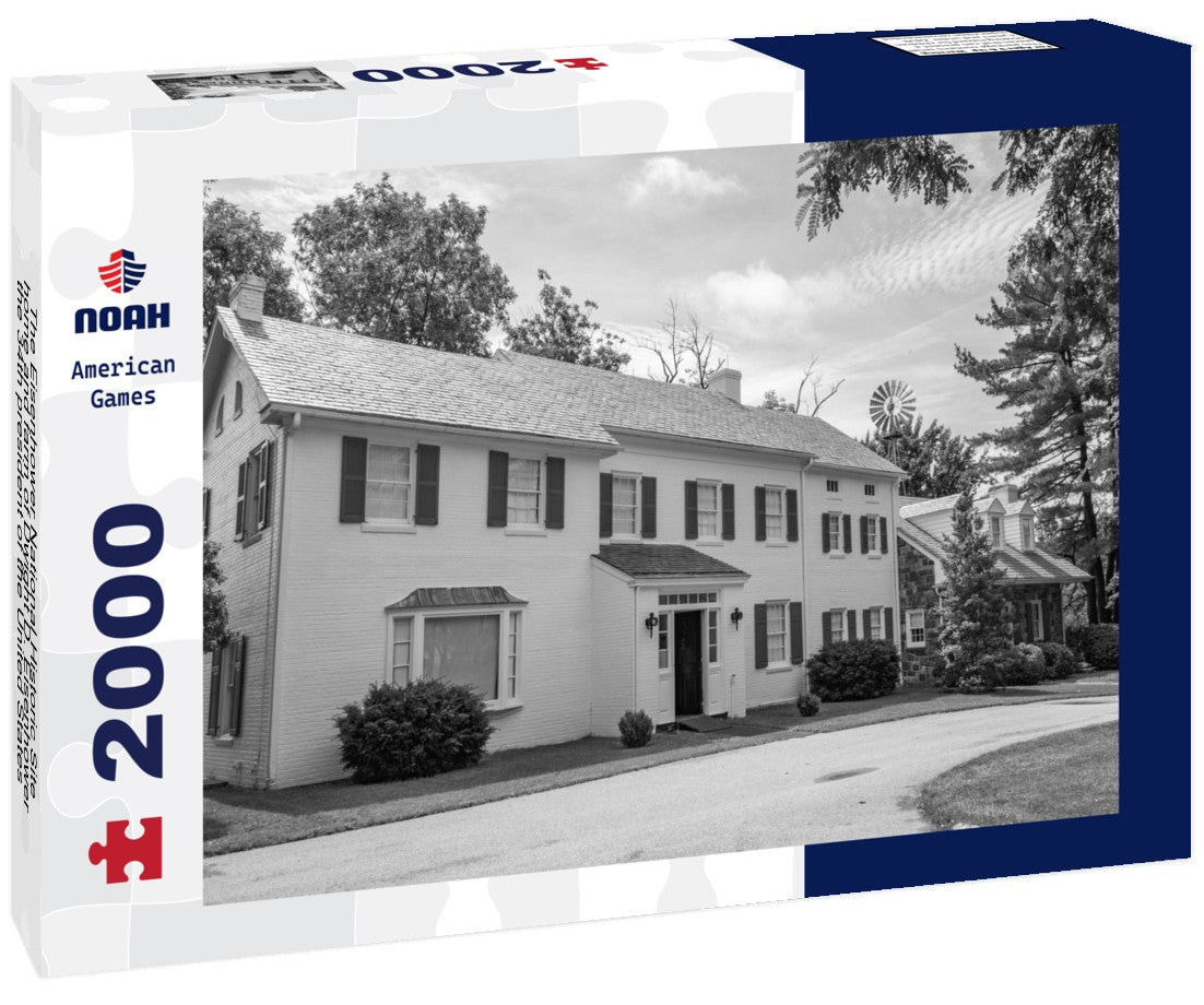 Noah Jigsaw Puzzle The Eisenhower National Historic Site, home and farm of Dwight D. Eisenhower, the 34th president of the United States in Pennsylvania in black white 2000 pieces