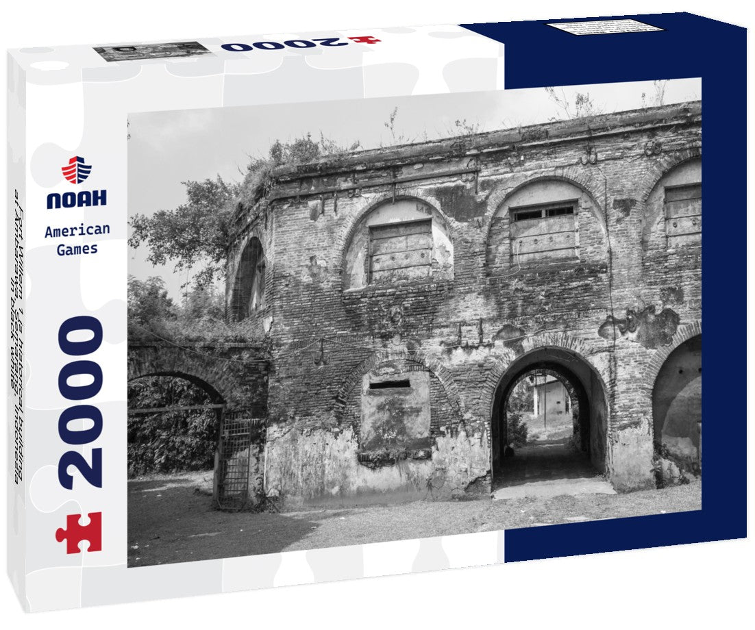 Noah Jigsaw Puzzle Fort Willem 1 is historical building at Ambarawa, Semarang, Indonesia in black white 2000 pieces