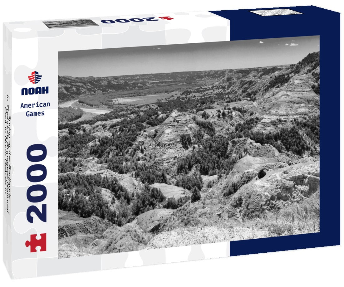 Noah Jigsaw Puzzle Spring at the Badlands in Theodore Roosevelt National Park in North Dakota in black white 2000 pieces
