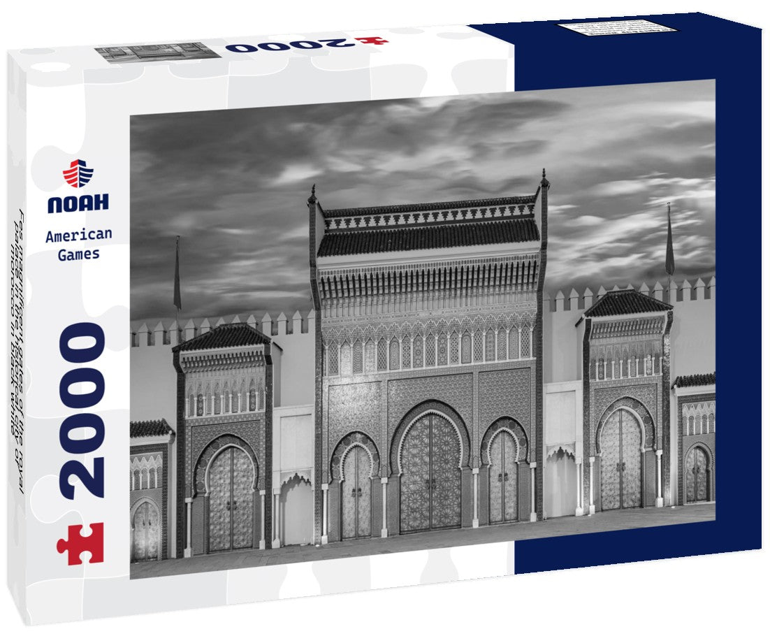 Noah Jigsaw Puzzle Fes magnificent gates of the royal palace in the historical city of morocco in black white 2000 pieces