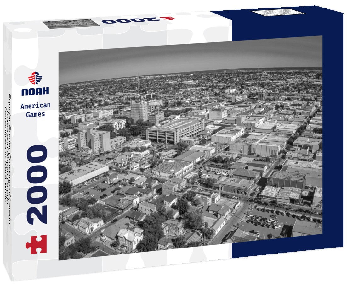 Noah Jigsaw Puzzle Popular Border Crossing of Laredo, Texas and Nuevo Laredo, Tamaulipas in black white 2000 pieces
