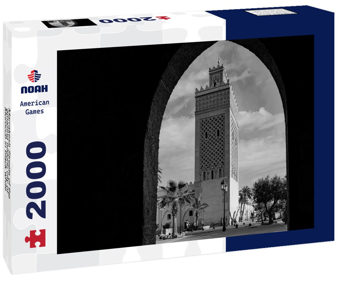 Noah Jigsaw Puzzle Marrakesh Streets of the amazing historic city of Morocco in black white 2000 pieces