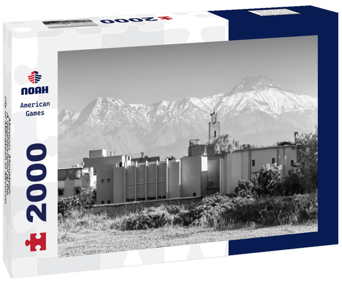Noah Jigsaw Puzzle Morocco, Marrakesh - A neighborhood at the city of Marrakesh in Morocco in black white 2000 pieces