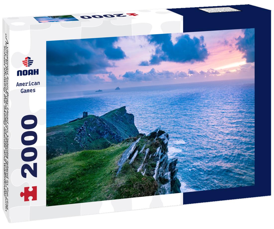 Noah Jigsaw Puzzle A viewpoint from Bray Head on Valentia island in the ring of Kerry in the south west coast of Ireland during an autumn sunset showing the Skellig islands and watchtower 2000 pieces