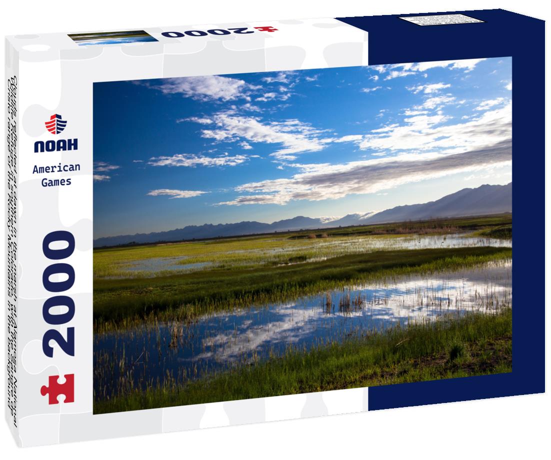 Noah Jigsaw Puzzle Clouds reflected at dawn in the marsh at Alamosa National Wildlife Refuge in southern Colorado, with the Sangre de Cristo range of the Rocky Mountains in the background 2000 pieces