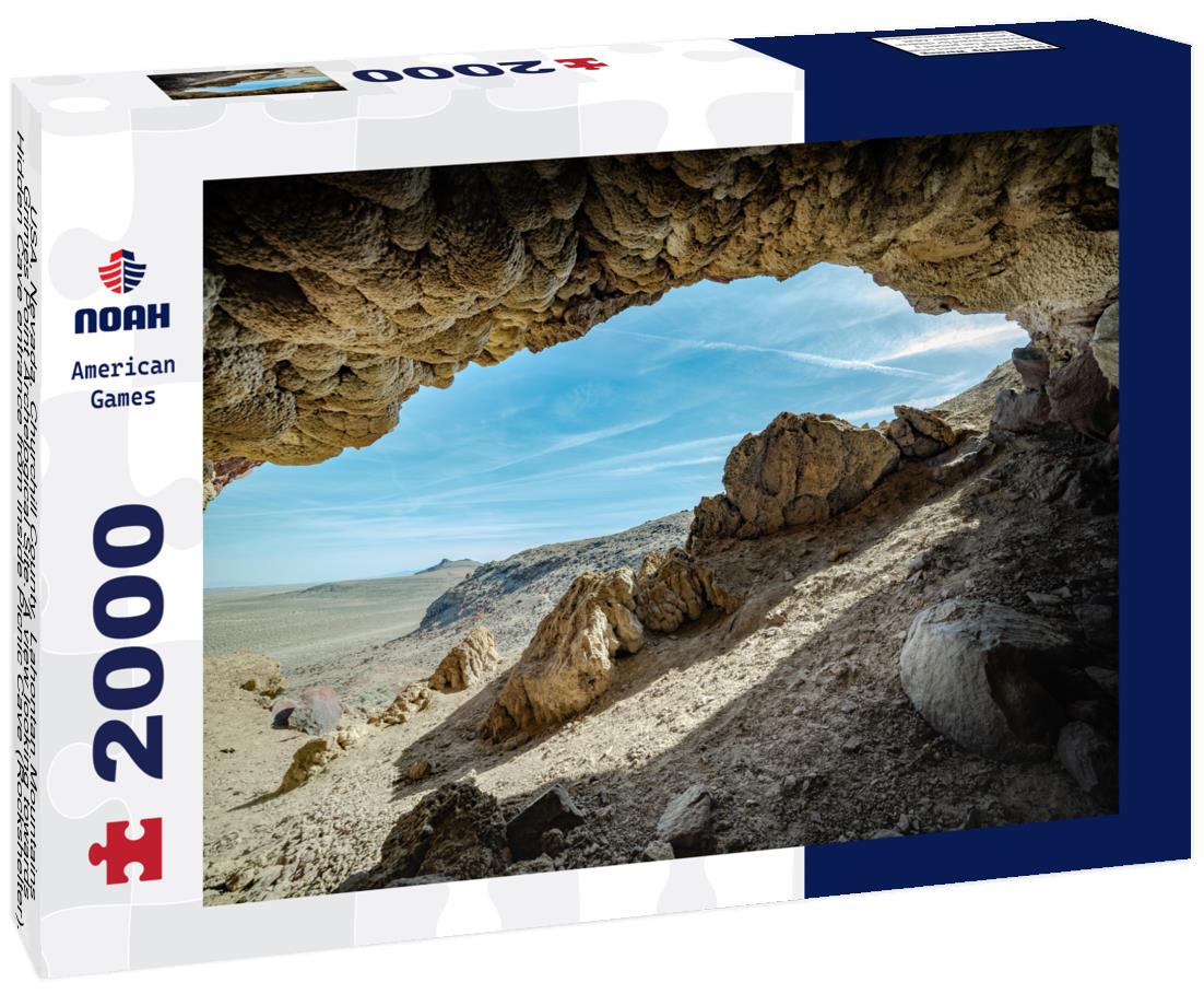 Noah Jigsaw Puzzle USA, Nevada, Churchill County, Lahontan Mountains, Grimes Point Archelogical Site. A view looking towards Hidden Cave entrance from inside Picnic Cave (Rockshelter). 2000 pieces