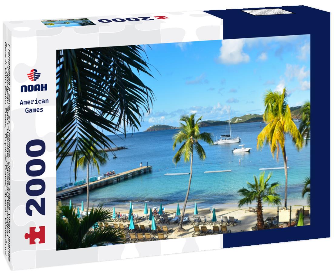 Noah Jigsaw Puzzle Frenchman's cove, St. Thomas, United States Virgin Islands, Caribbean Sea Coastline, Vacation Destination, Beach With Palm Trees, Tropical Travel, Scenic Waterfront 2000 pieces