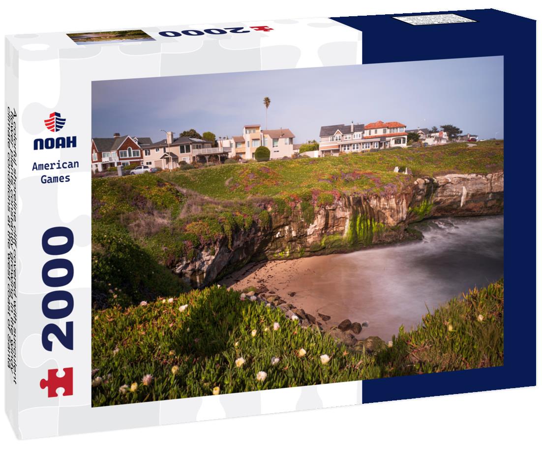 Noah Jigsaw Puzzle A colorful shoreline cliff covered with succulent flower plants constantly growing in the windy climate conditions at the west coast of Santa Cruz, California 2000 pieces
