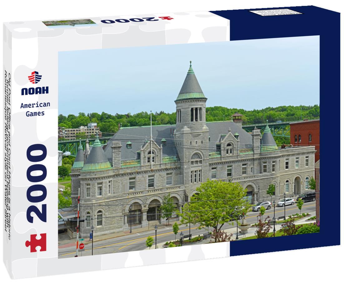 Noah Jigsaw Puzzle Old Post Office and Court House is a historic former federal government building with Romanesque Revival style on Water Street in downtown Augusta, Maine, USA 2000 pieces
