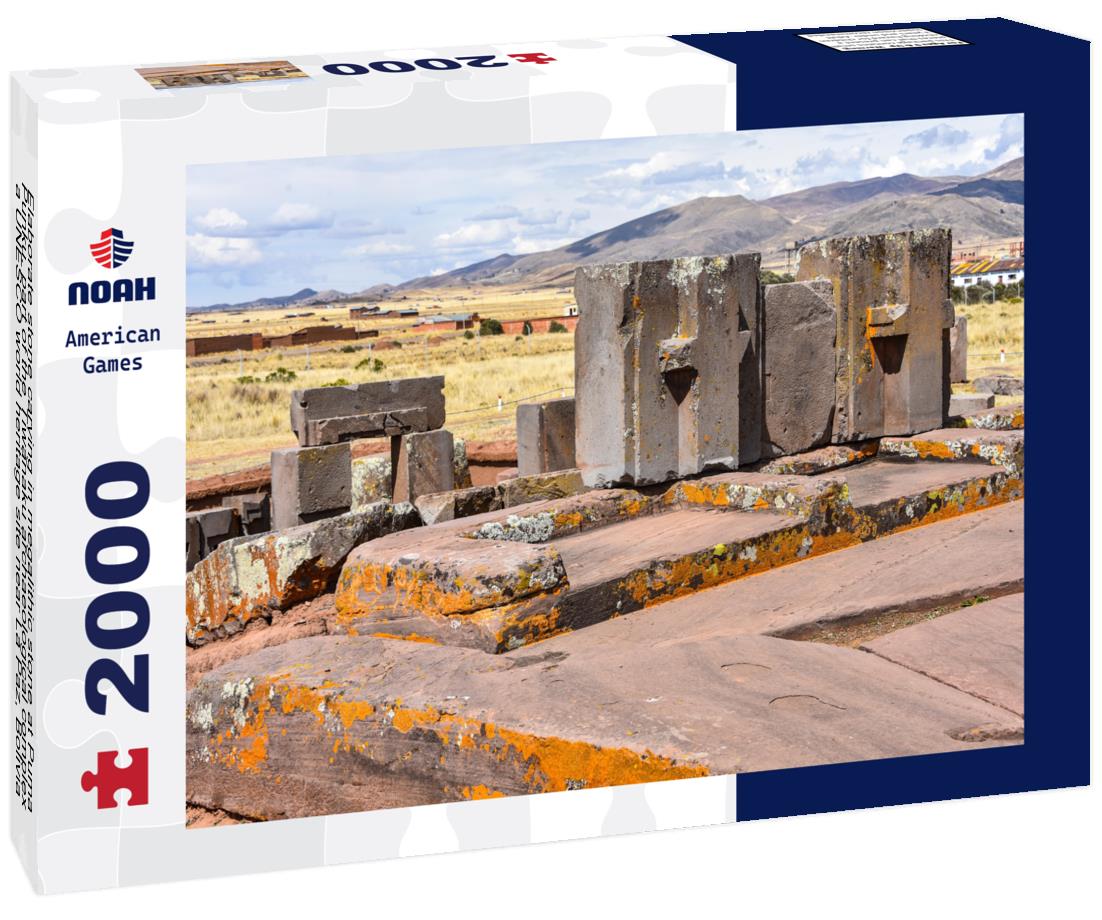 Noah Jigsaw Puzzle Elaborate stone carving in megalithic stone at Puma Punku, part of the Tiwanaku archaeological complex, a UNESCO world heritage site near La Paz, Bolivia 2000 pieces