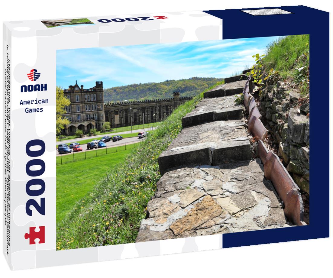 Noah Jigsaw Puzzle Moundsville, West Virginia, just outside of Wheeling, is home to the Grave Creek Mound. This historic landmark burial mound was built by the Arena people 2000 pieces