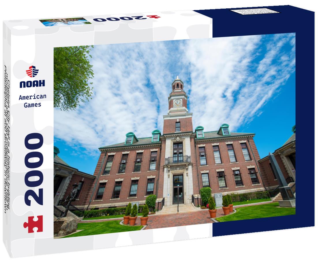 Noah Jigsaw Puzzle Chelsea City Hall is a historic building modeled after Old Independence Hall in Philadelphia at 500 Broadway in downtown Chelsea, Massachusetts, USA 2000 pieces