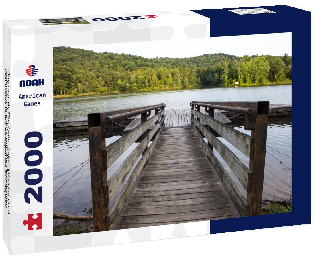 Noah Jigsaw Puzzle Summer At The Lake. Lake. Wooden dock extends into a lake with the Appalachian Mountains in the background at Grayson State Park, Grayson, Kentucky 2000 pieces
