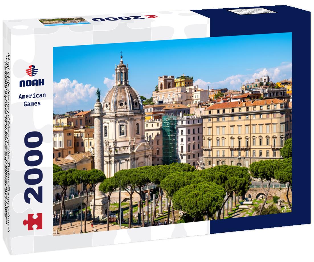 Noah Jigsaw Puzzle Most Holy Name of Mary at the Trajan Forum church with Column of Trajan at Foro Traiano and Piazza Venezia square in historic city center of Rome 2000 pieces