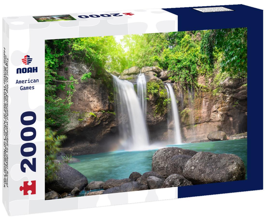 Noah Jigsaw Puzzle Travel to the beautiful waterfall in deep forest, soft water of the stream in the natural park at Haew Suwat Waterfall at Khao Yai National Park 2000 pieces