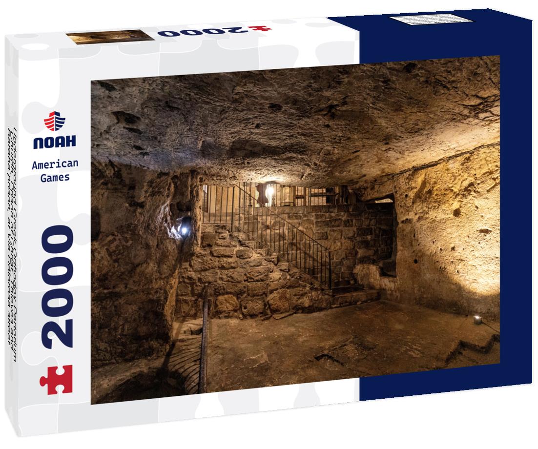 Noah Jigsaw Puzzle Underground Greek Orthodox Partorium Church, Prison of Christ, Thieves and Baraba prison, at Via Dolorosa street in Jerusalem Old City in Israel 2000 pieces