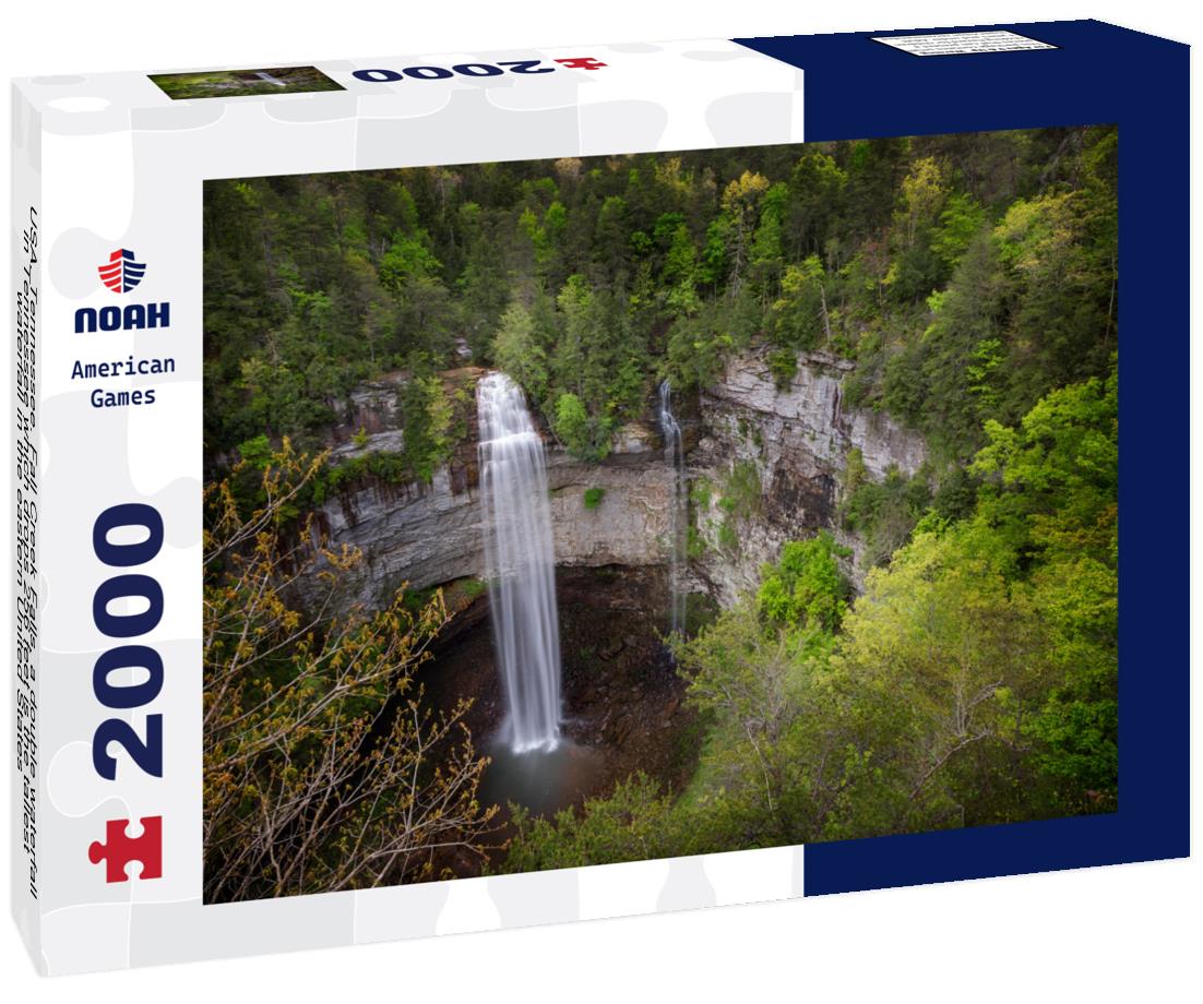 Noah Jigsaw Puzzle USA, Tennessee. Fall Creek Falls, a double waterfall, in Tennessee which drops 256 feet is the tallest waterfall in the eastern United States 2000 pieces
