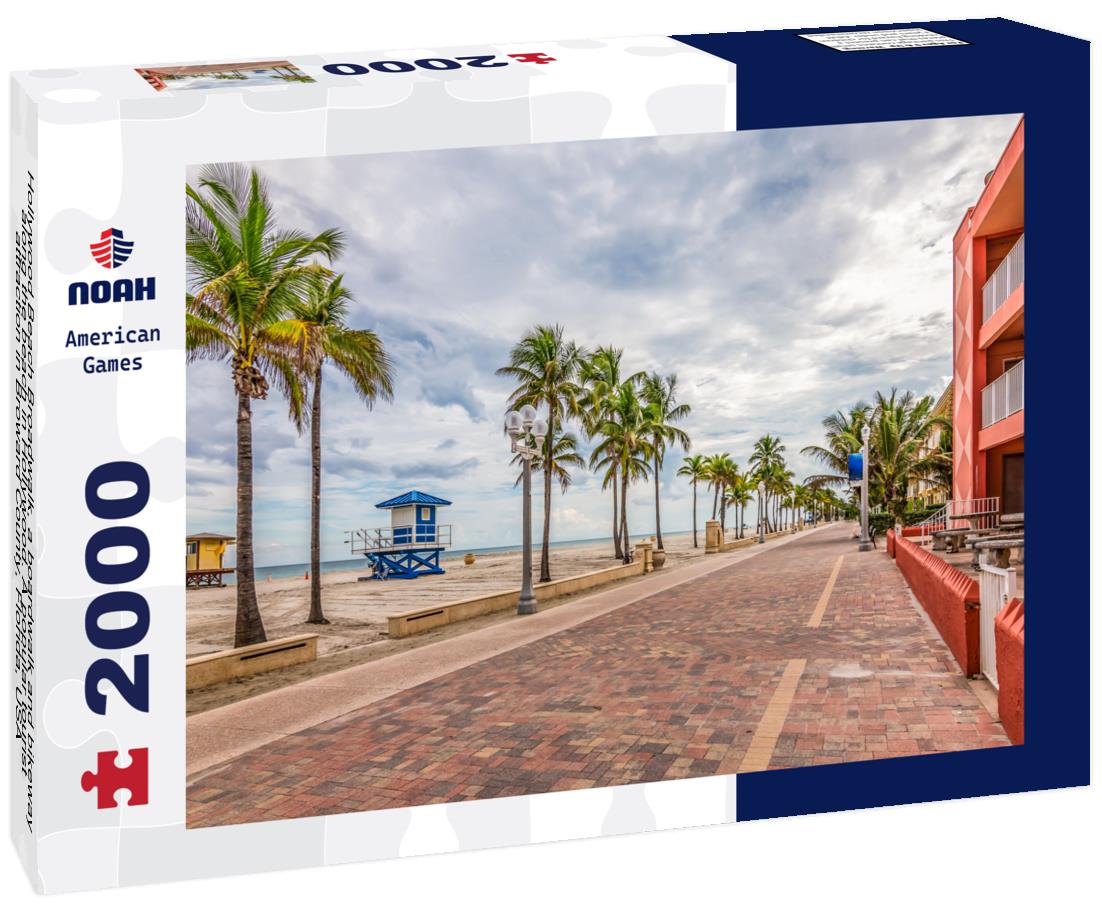 Noah Jigsaw Puzzle Hollywood Beach Broadwalk, a boardwalk and bikeway along the beach in Hollywood. A popular tourist attraction in Broward County, Florida, USA 2000 pieces